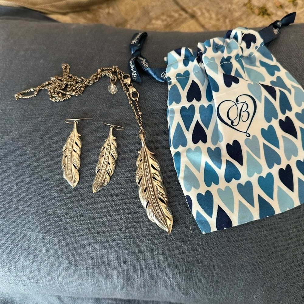 Brighton’s Ice Feather Necklace and Earring set